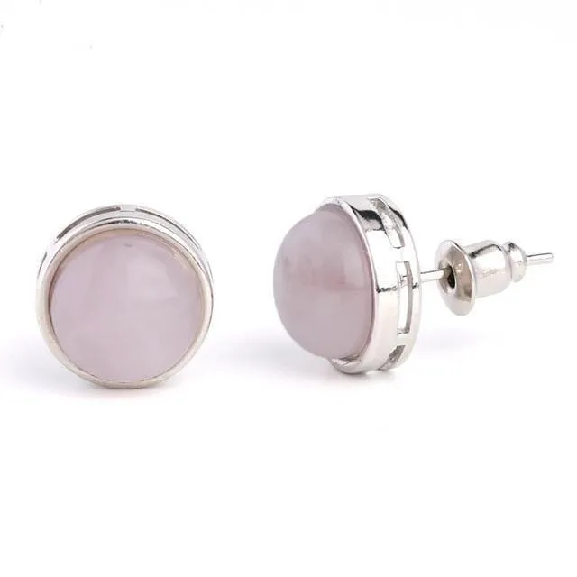 Natural Stone Round Earrings WickedAF Earrings