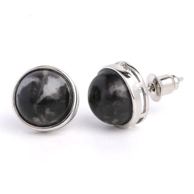 Natural Stone Round Earrings WickedAF Earrings