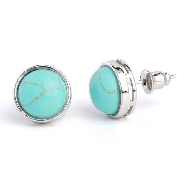 Natural Stone Round Earrings WickedAF Earrings