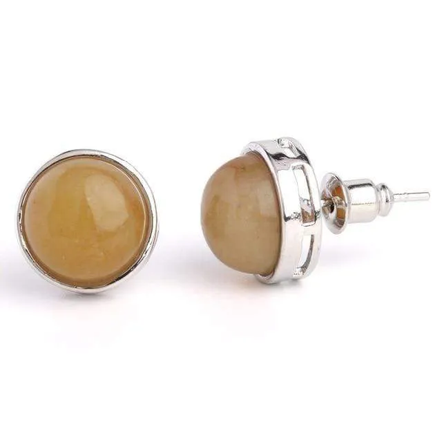 Natural Stone Round Earrings WickedAF Earrings
