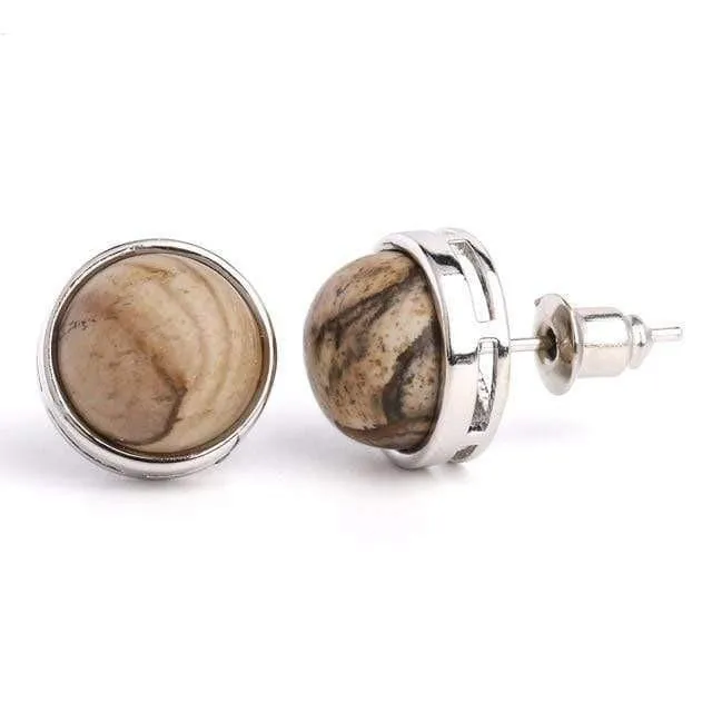 Natural Stone Round Earrings WickedAF Earrings