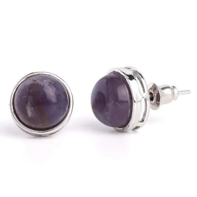 Natural Stone Round Earrings WickedAF Earrings