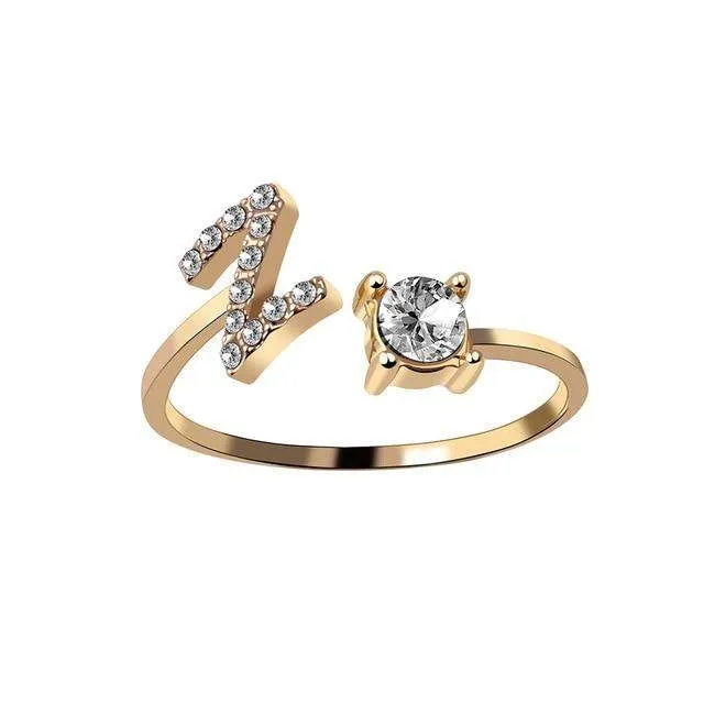Novalico Rings CZ Diamond Initial Name Ring
