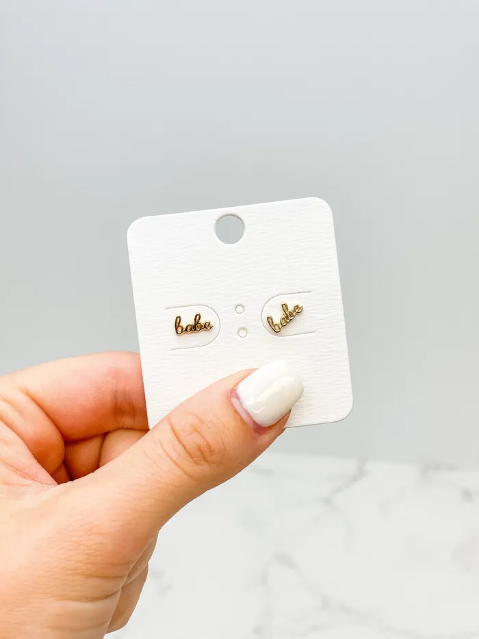 Prep Obsessed LAR Earrings Babe Stud Earrings Gold