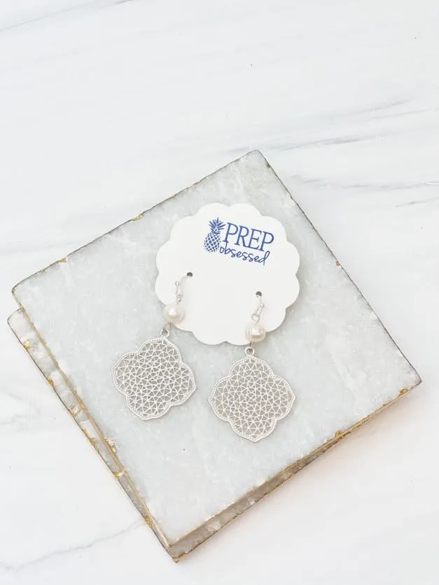Prep Obsessed LM Earrings Karisa Freshwater Pearl Dangles 2 Colors Available