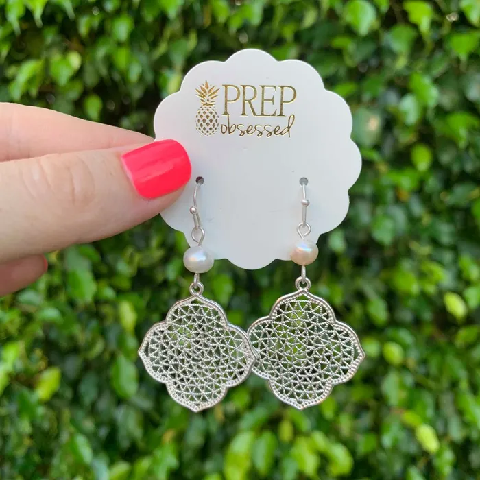 Prep Obsessed LM Earrings Karisa Freshwater Pearl Dangles 2 Colors Available