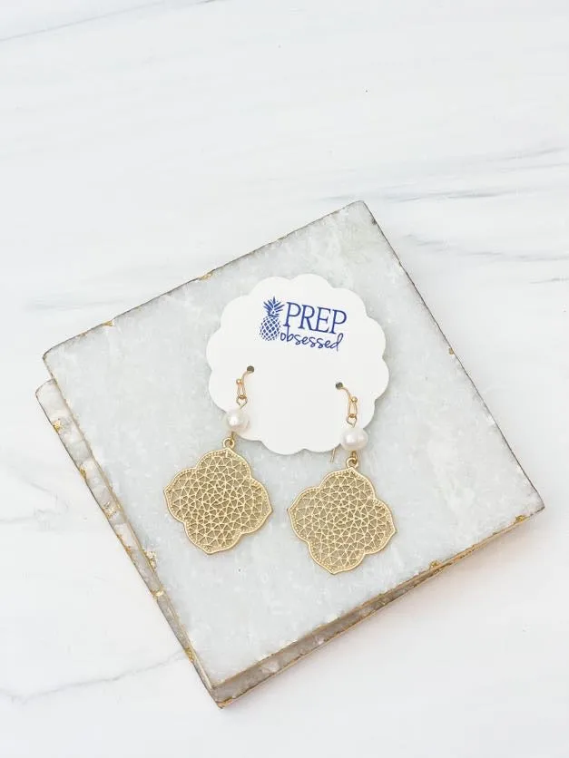 Prep Obsessed LM Earrings Karisa Freshwater Pearl Dangles 2 Colors Available