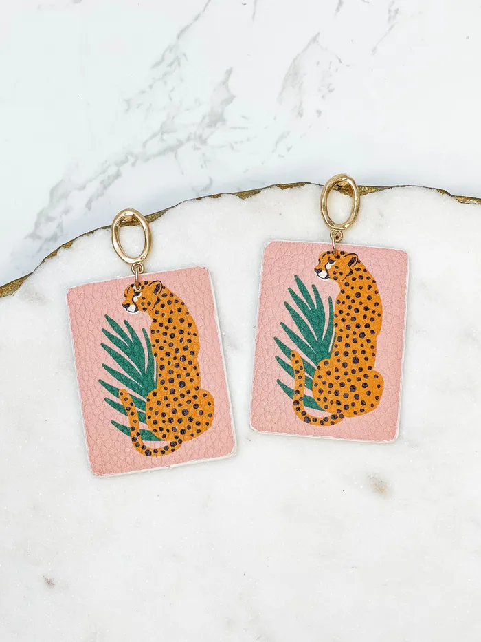 Prep Obsessed MOA Leopard Printed Statement Earrings Earrings