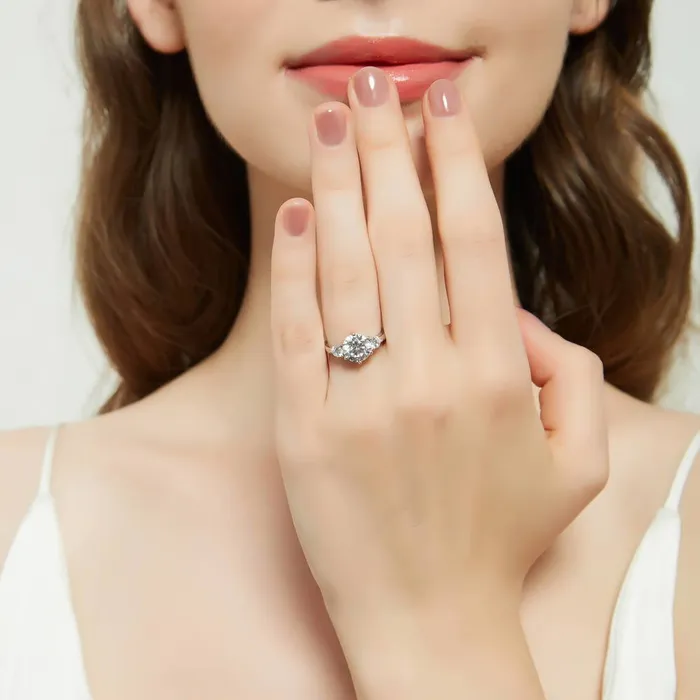 Rings 3Stone 2ct CZ Ring in Sterling Silver BERRICLE