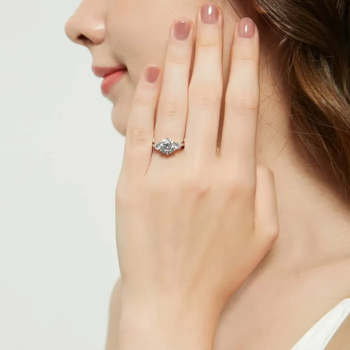 Rings 3Stone 2ct CZ Ring in Sterling Silver BERRICLE