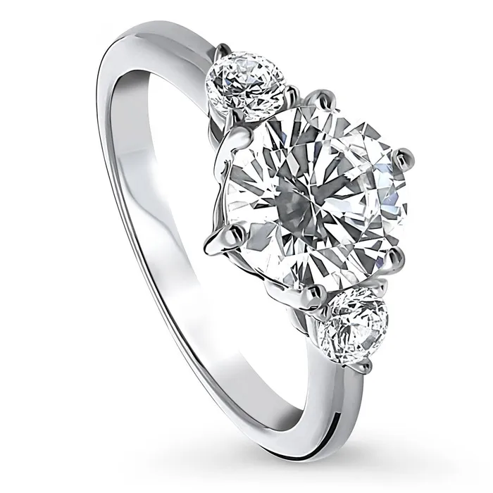 Rings 3Stone 2ct CZ Ring in Sterling Silver BERRICLE