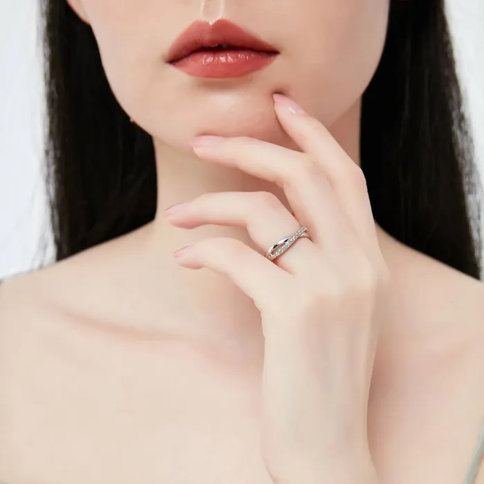 Rings Infinity Solitaire 045ct CZ Ring Set in Sterling Silver BERRICLE