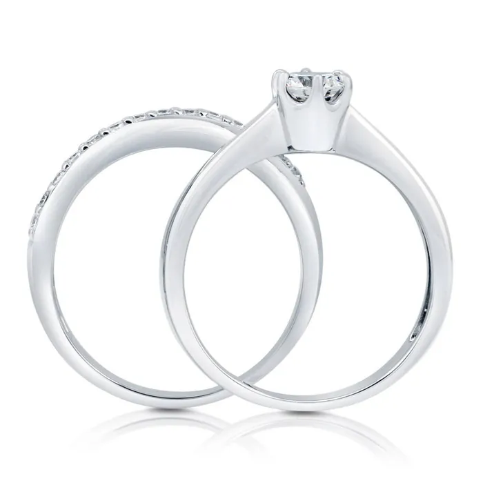 Rings Infinity Solitaire 045ct CZ Ring Set in Sterling Silver BERRICLE